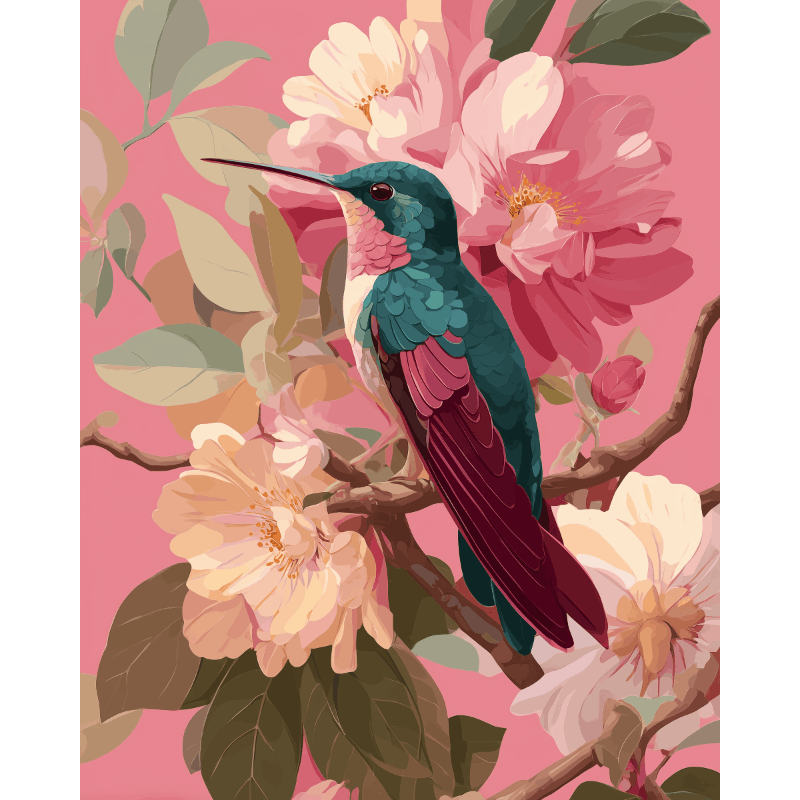 Botanische vogel - Diamond Painting