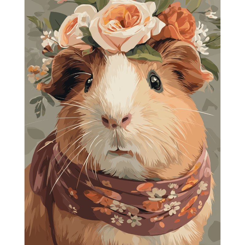 Mevrouw cavia - Diamond Painting