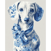 Delfts blauwe teckel - Diamond Painting