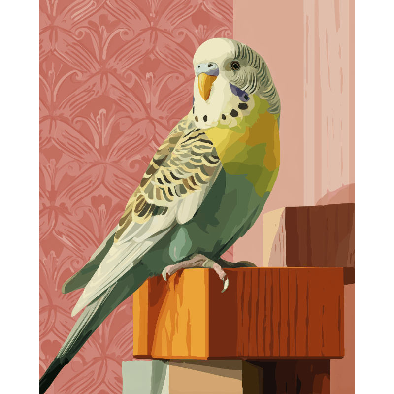 Groene parkiet - Diamond Painting