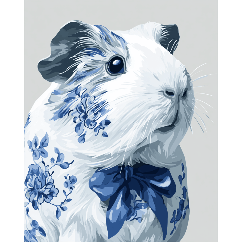 Delfts blauw cavia - Diamond Painting