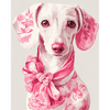 Delfts roze teckel - Diamond Painting