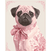 Delfts roze mopshond - Diamond Painting