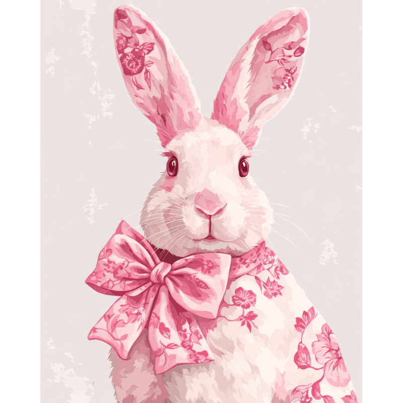 Delfts roze konijn - Diamond Painting