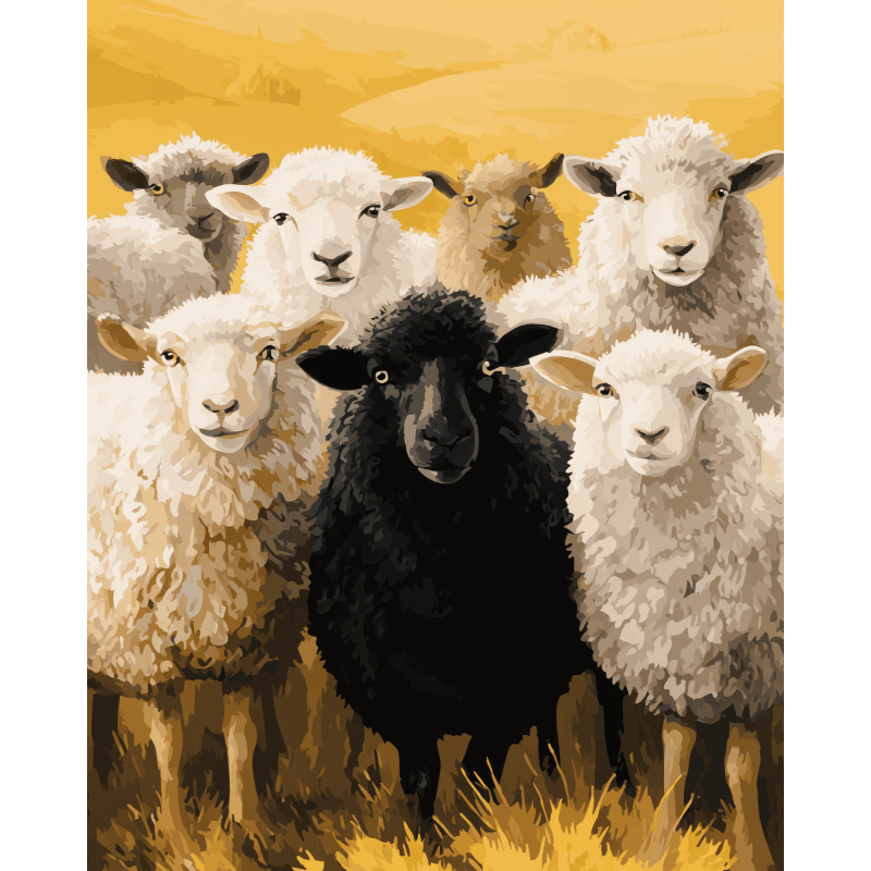 Zwart schaap - Diamond Painting