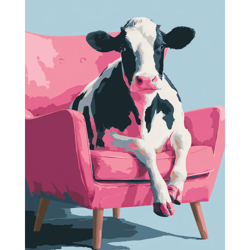 Koe op de bank - Diamond Painting