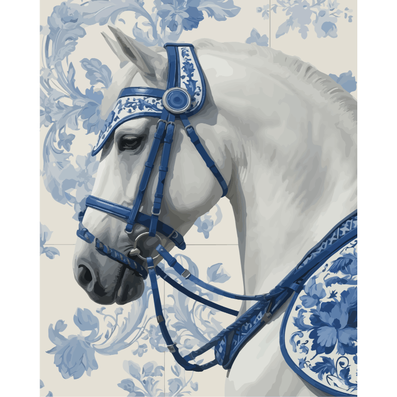 Porseleinen koninklijk paard - Diamond Painting