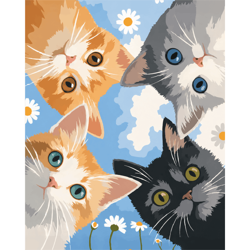 Gluurende kittens - Diamond Painting