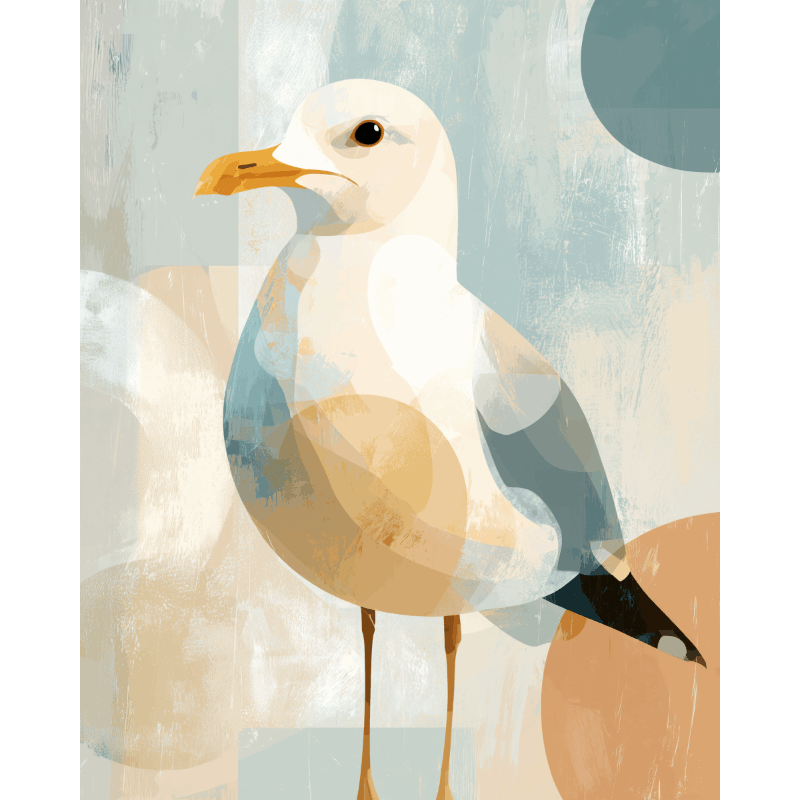 Nieuwsgierige meeuw - Diamond Painting