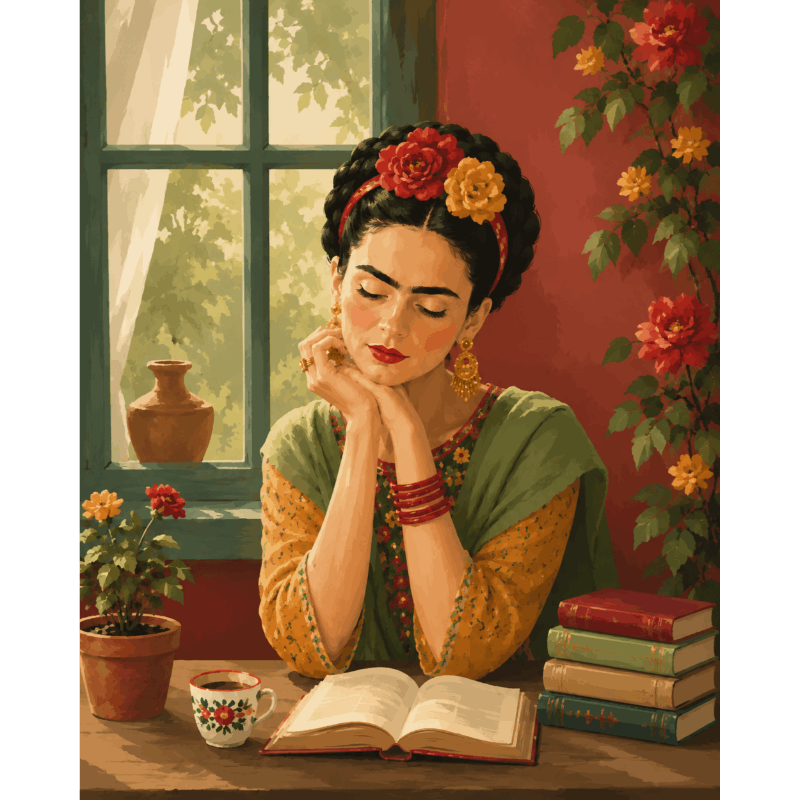 Lezen als Frida - Diamond Painting