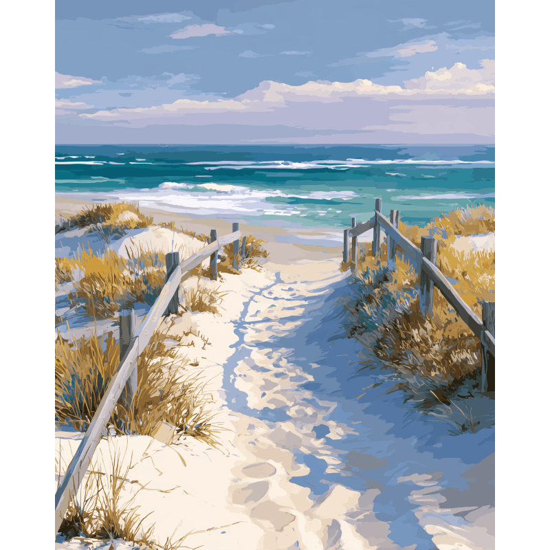 Weg naar het strand - Diamond Painting