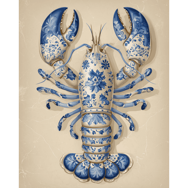 Delfts blauwe kreeft - Diamond Painting