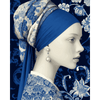 Blauwe elegantie - Diamond Painting