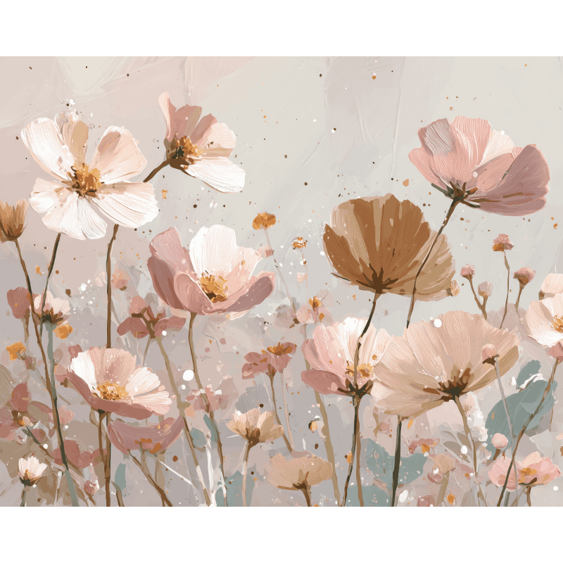 Tere bloemblaadjes - Diamond Painting