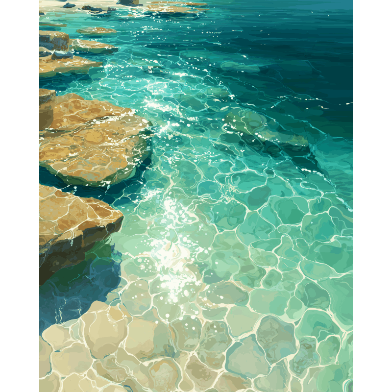 Doorzichtig water - Diamond Painting