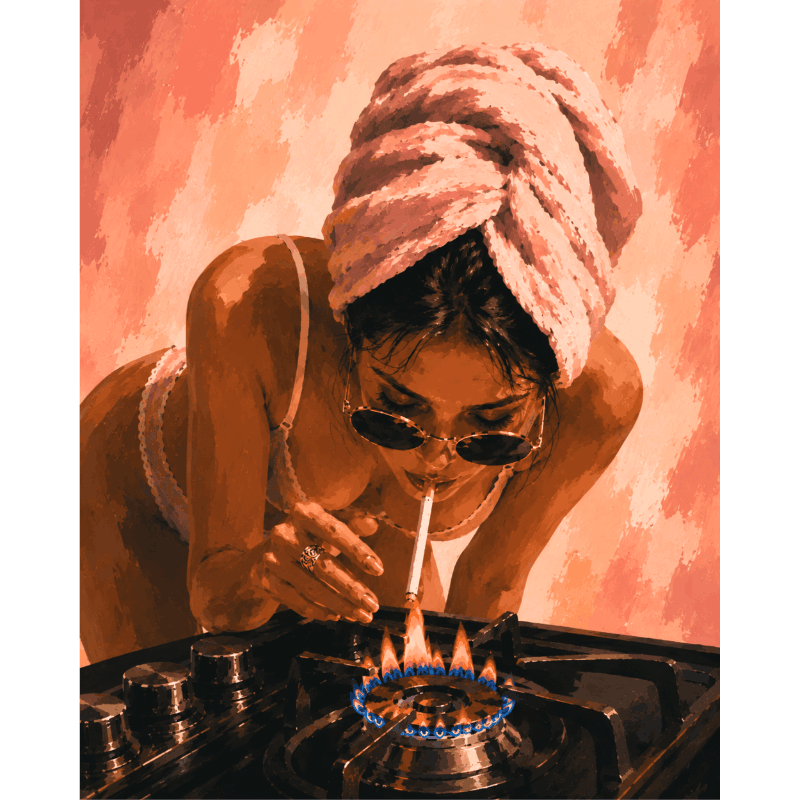 Te heet om aan te pakken - Diamond Painting