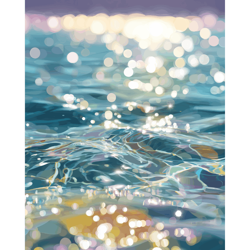Glinsterend water - Diamond Painting