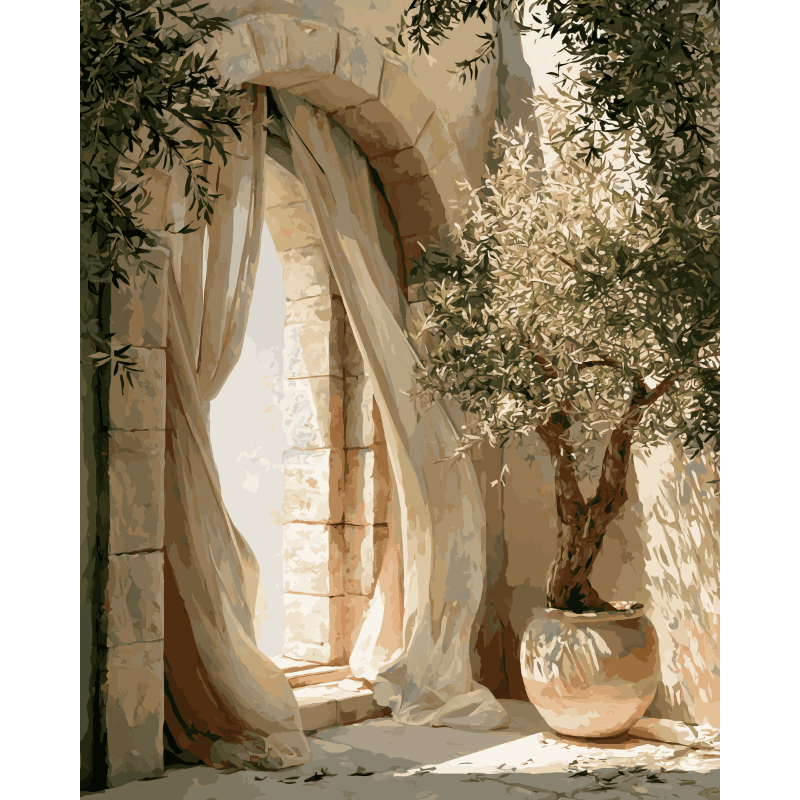 De stenen poort - Diamond Painting