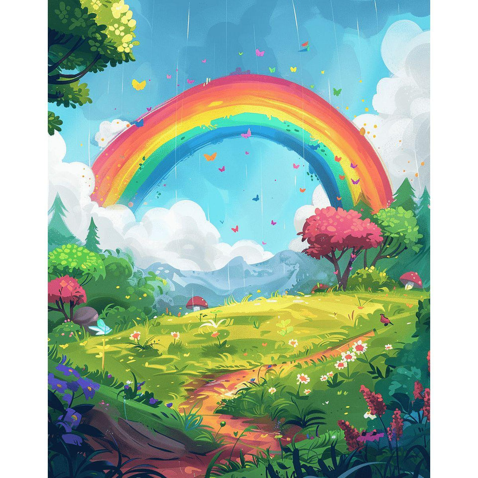 Regenboog in het Bos - Diamond Painting
