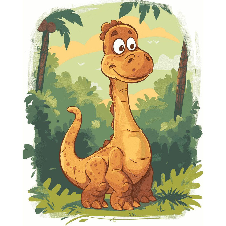 Dinosaurus in de Jungle - Diamond Painting