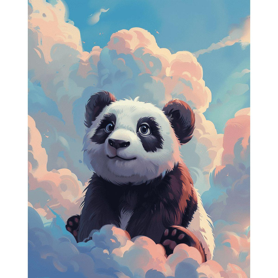 Panda in de Wolken - Diamond Painting