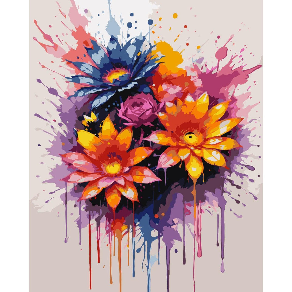 Bloemen - Color Splash - Diamond Painting
