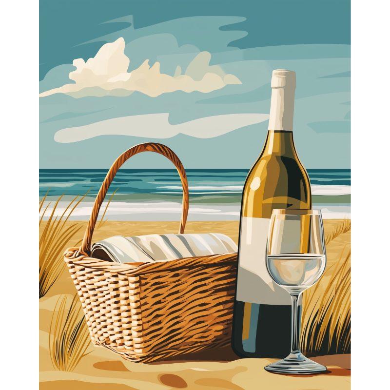 Wijn aan het strand - Diamond Painting