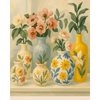 Bloemen in beschilderde vazen - Diamond Painting