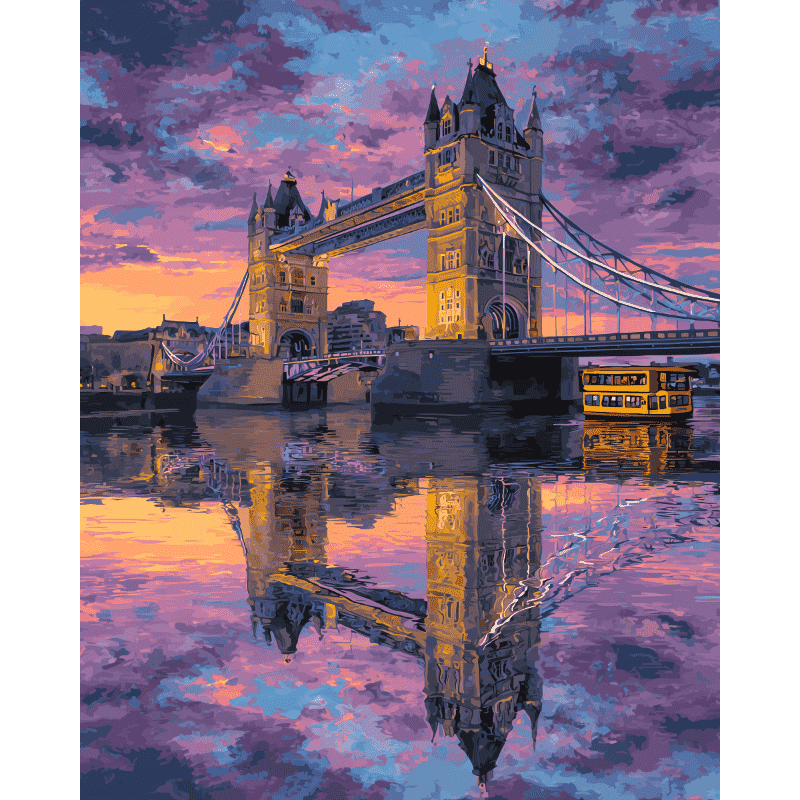 Tower Bridge in reflectie - Diamond Painting