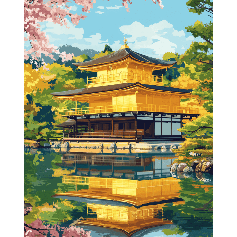 De Gouden Tempel van Kyoto - Diamond Painting
