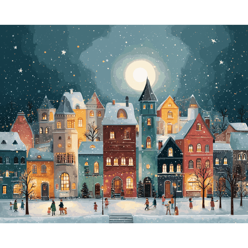 Kerststad - Diamond Painting