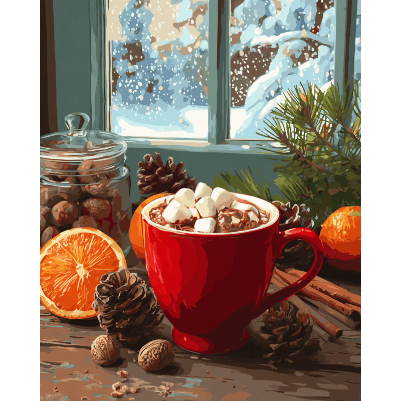 Warme chocolademelk-ochtend - Diamond Painting
