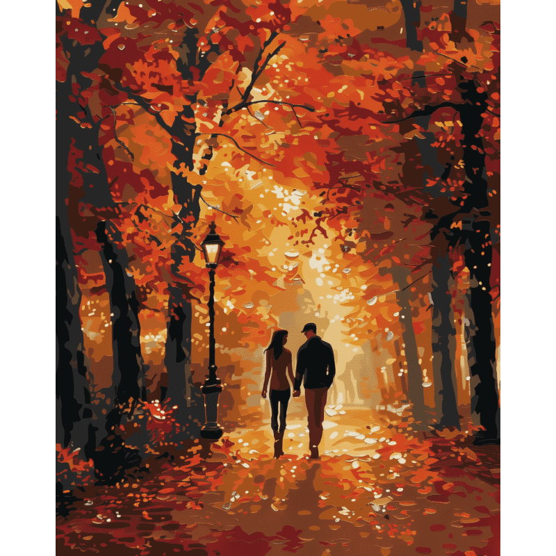 Een herfstwandeling - Diamond Painting