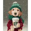 Winter-latte-puppy - Diamond Painting