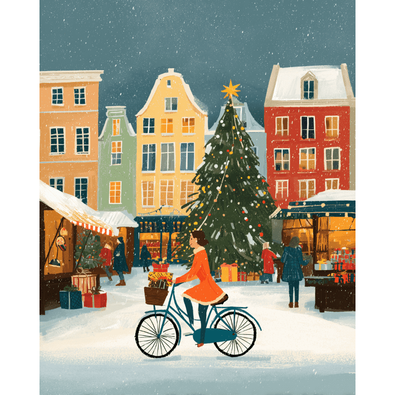 Een feestelijke kerstmarkt - Diamond Painting