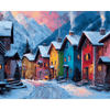 Kleurrijk winterdorp - Diamond Painting