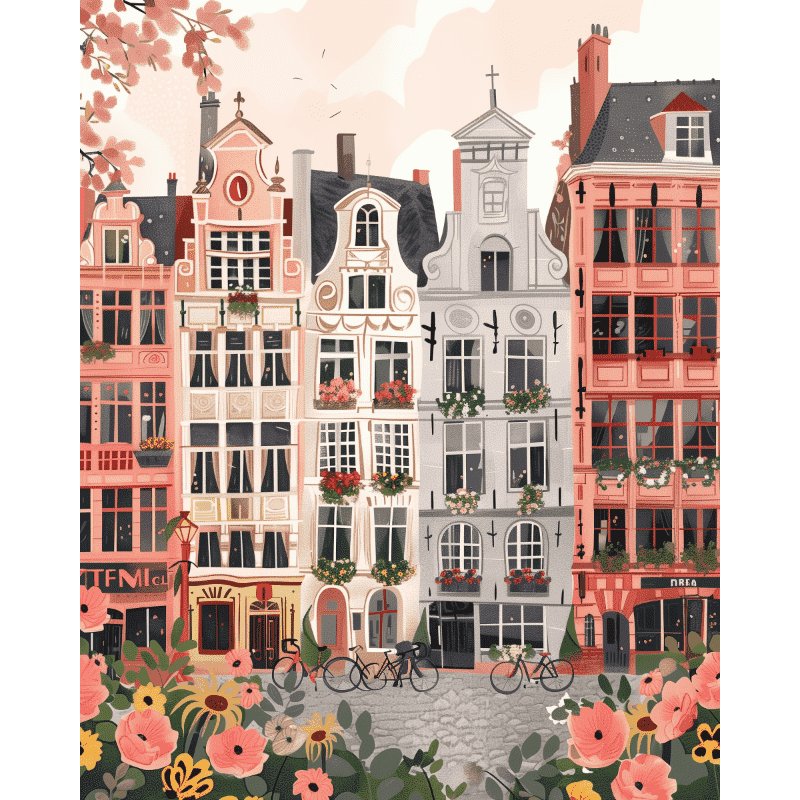 Belgische stad - Diamond Painting
