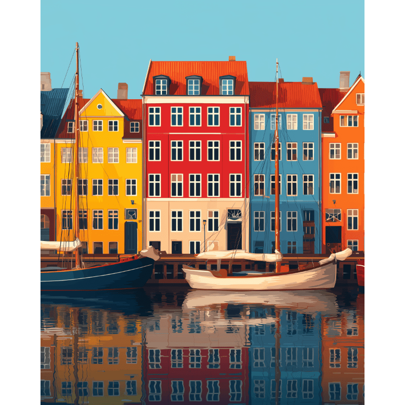 Kleurrijk Kopenhagen - Diamond Painting