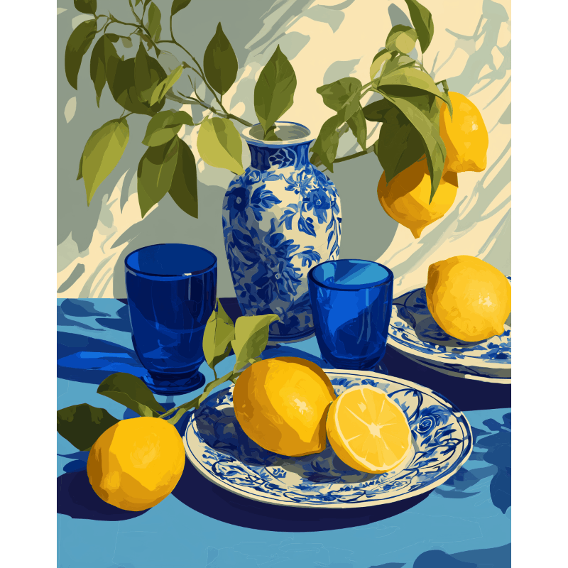 Blauw in zonlicht - Diamond Painting