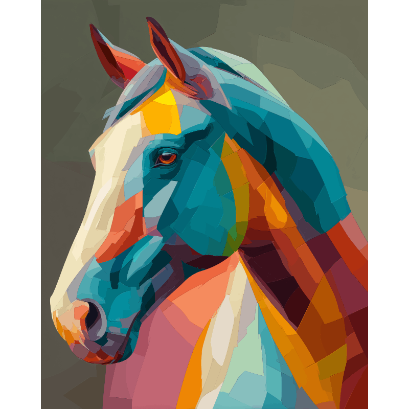 Abstract paard - Diamond Painting