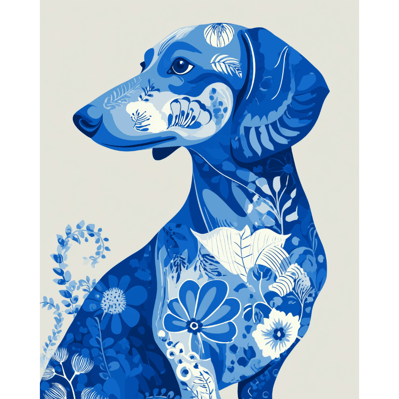 De blauwe metgezel - Diamond Painting