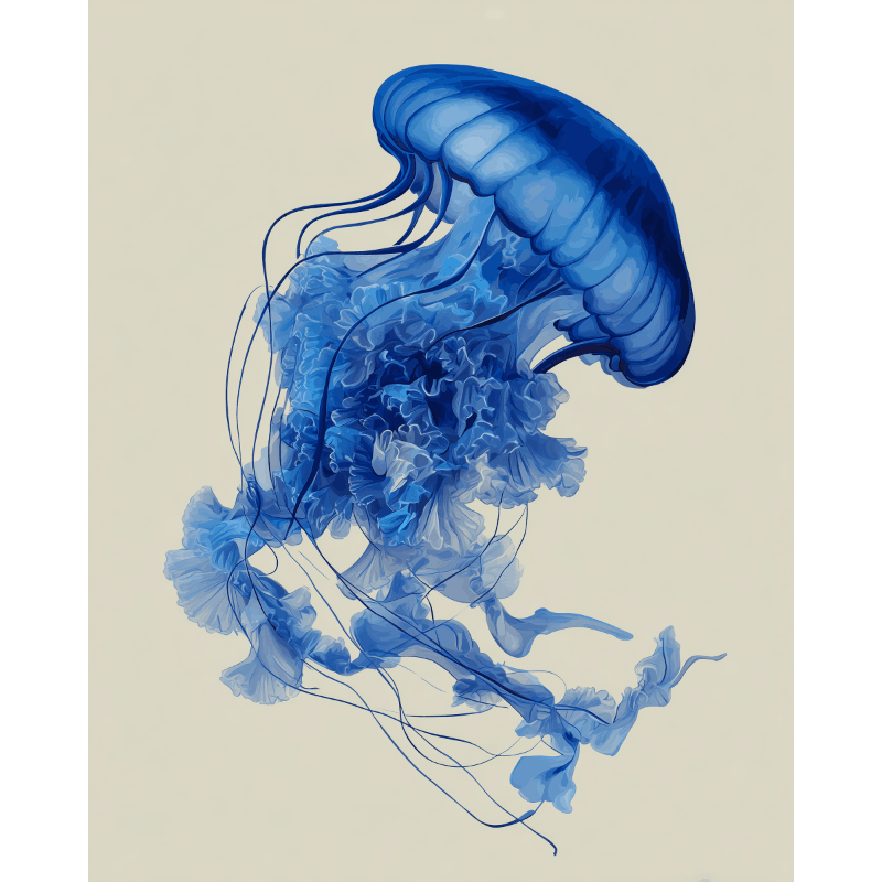 Blauwe kwal - Diamond Painting