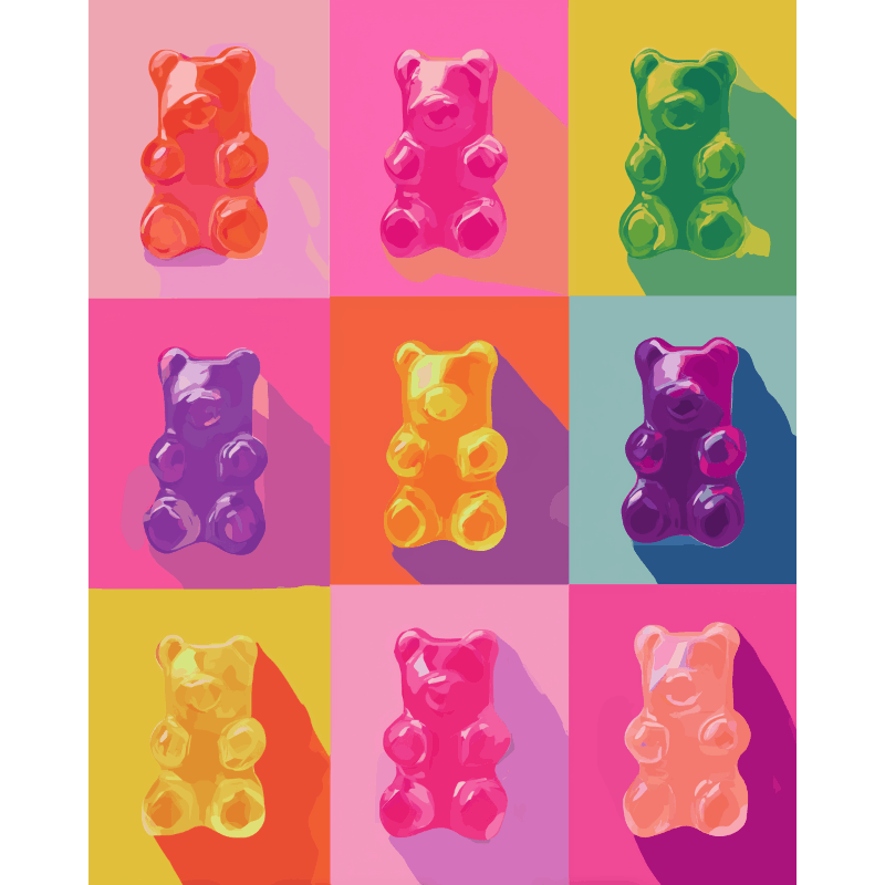 Pop-art snoepjes - Diamond Painting