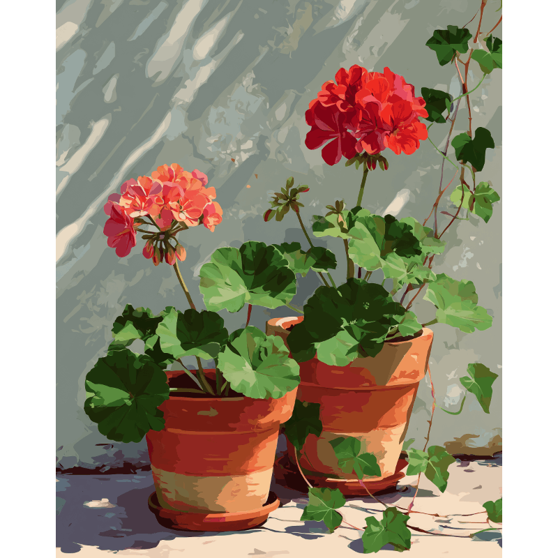 Geranium hoekje - Diamond Painting