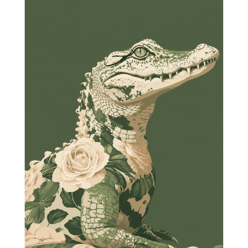 Een chique alligator - Diamond Painting