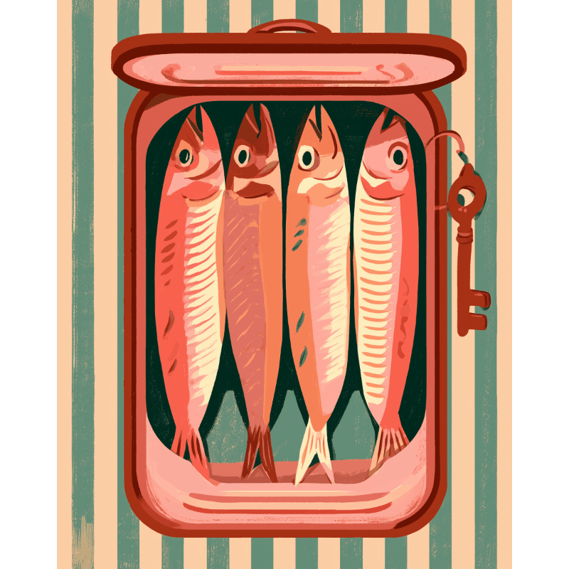 Roze sardines - Diamond Painting