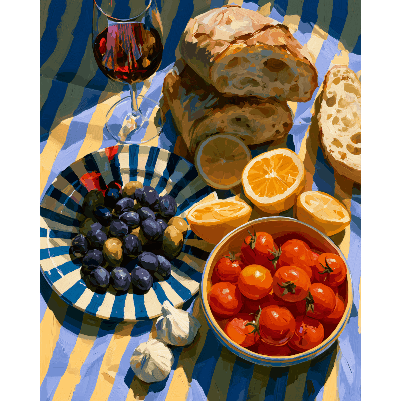 Mediterraanse picknick - Diamond Painting