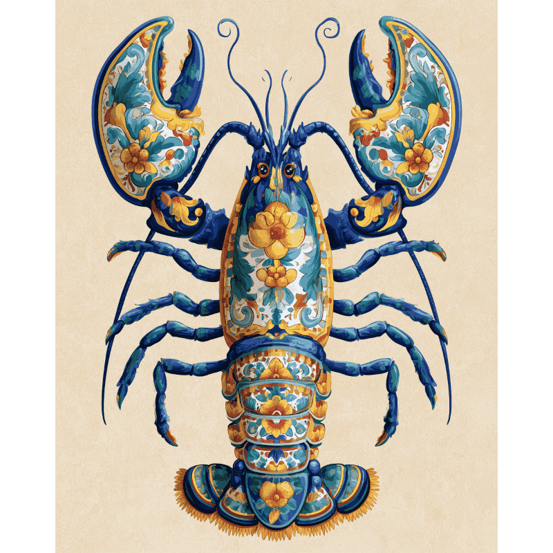 Italiaanse Majolica kreeft - Diamond Painting