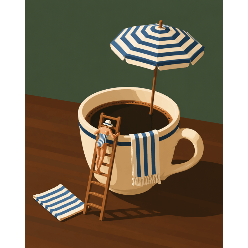 Koffie pauze - Diamond Painting