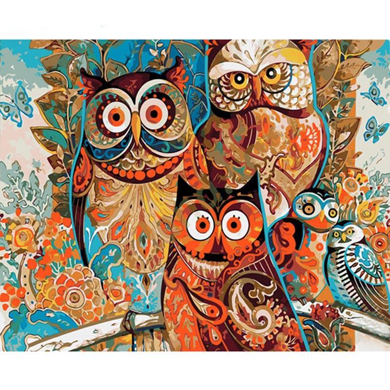 5 Uilen - Diamond Painting